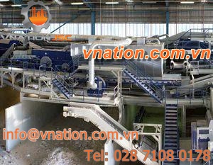 drum separator / for waste / for solids / double-drum