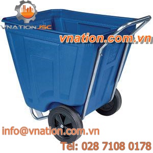 galvanized steel waste container / for bulky waste / 2-wheel