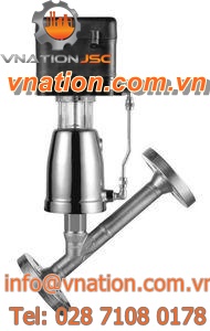 pneumatic valve / regulating / flange / angle seat