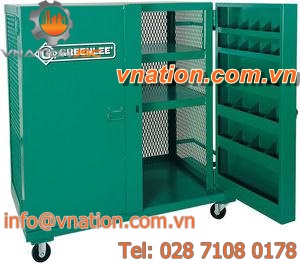 mobile cabinet / on casters / double-door / metal