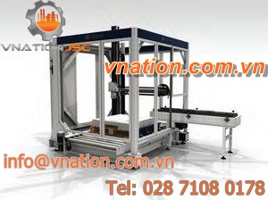 layer palletizer / with stretch wrapper / robotic / fully-automatic