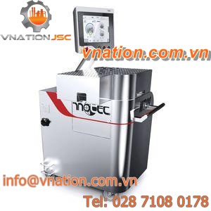 foodstuffs cutting machine / with conveyor / programmable / high-performance
