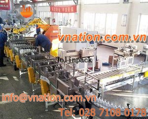 low level infeed palletizer / bottle / automatic