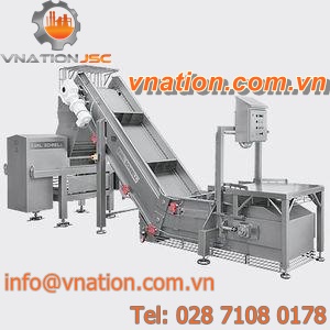 chain conveyor / for the food industry / stainless steel / inclined
