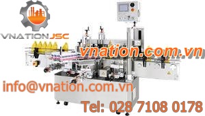 side labeler / linear / for flat products / for containers