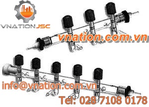 5-valve manifold / borosilicate glass / for vacuum / vacuum