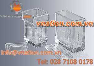 Hellendahl staining tank / glass / vertical