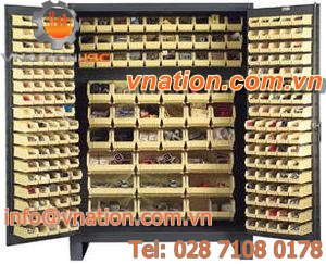 free-standing cabinet / with compartments / polypropylene / with bins