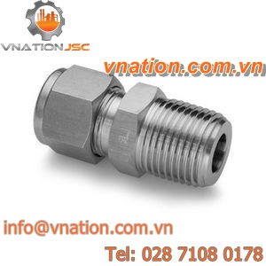 male fitting / double-ferrule / straight / nickel alloy