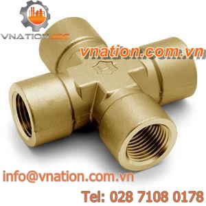 threaded fitting / cross / brass