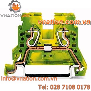 grounding terminal block / spring cage connection / push-in / DIN rail-mounted