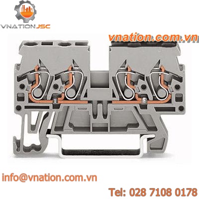 spring cage connection terminal block / DIN rail-mounted / insulated / dual-stage