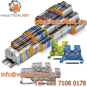 spring cage connection terminal block / DIN rail-mounted / compact