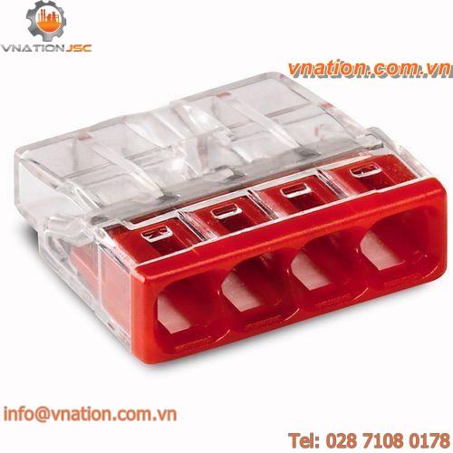 terminal block connector / rectangular / push-to-lock / small