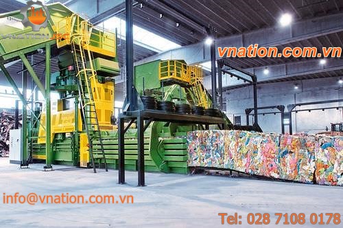 horizontal baling press / top-loading / channel / cardboard box