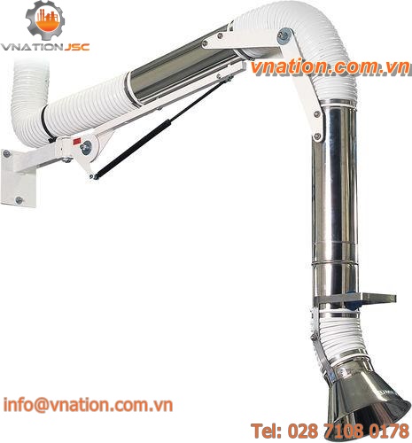 fixed extraction arm / flexible / for welding fume extractors / stainless steel