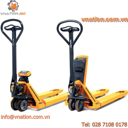 hand pallet truck / for warehouses / rugged / scale