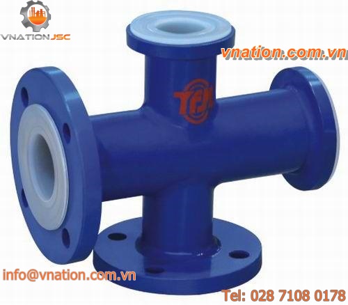 flange fitting / cross / PTFE-lined