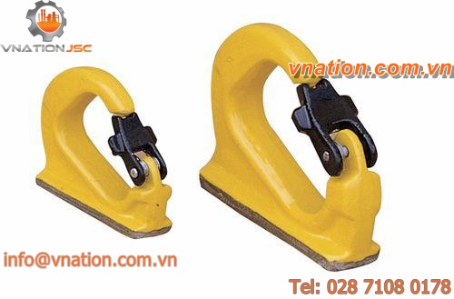 lifting hook / clevis / steel / with safety locking device
