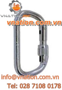 locking carabiner / galvanized steel / symmetrical