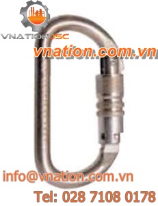 locking carabiner / metal / symmetrical