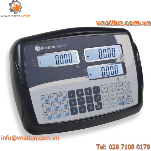 LCD display weight indicator / IP54 / for platform scales
