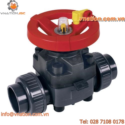 diaphragm valve / handwheel / for slurry / PVC