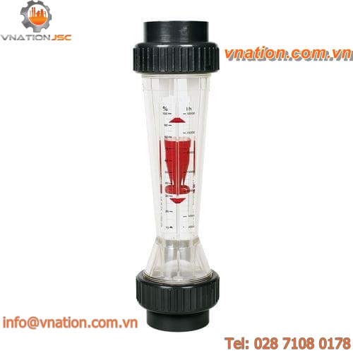 PVC flow meter / variable-area / plastic tube / for gas