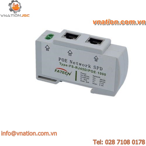 type 1 surge arrester / DIN rail / over-voltage / PoE