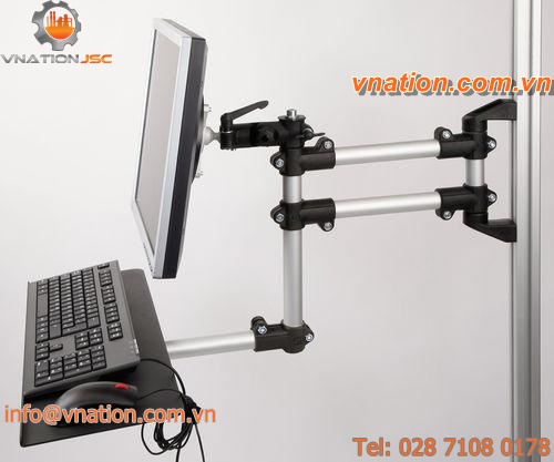 aluminum support arm system / for flat screens / equipment / for control panels