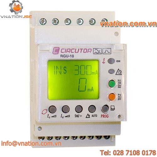 earth-leakage protection relay / current / digital / DIN rail
