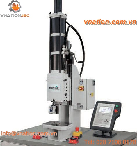 pneumatic press / with stroke force monitoring / C-frame