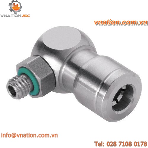 push-in fitting / threaded / angle / stainless steel