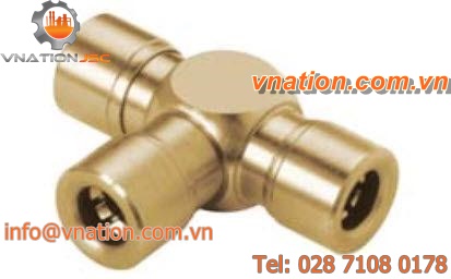 push-in fitting / T / brass / with seal