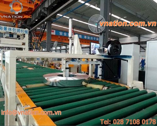 vertical strapping machine / for coils / automatic