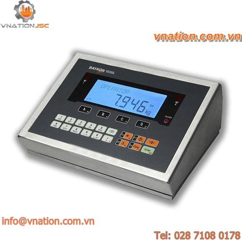 LCD display weighing terminal / for harsh environments / stainless steel / programmable