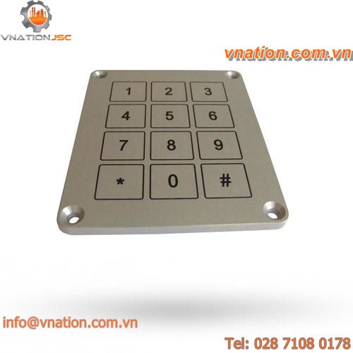 12-key keypad / top panel mounting / metal / piezoelectric