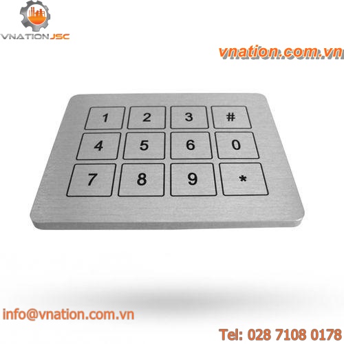 12-key keypad / back mount / metal / piezoelectric