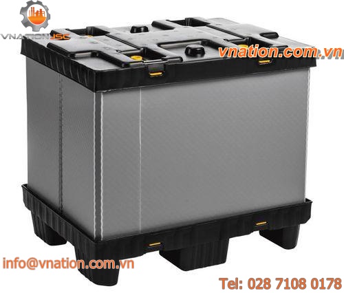 plastic pallet box / transport / with lid / folding