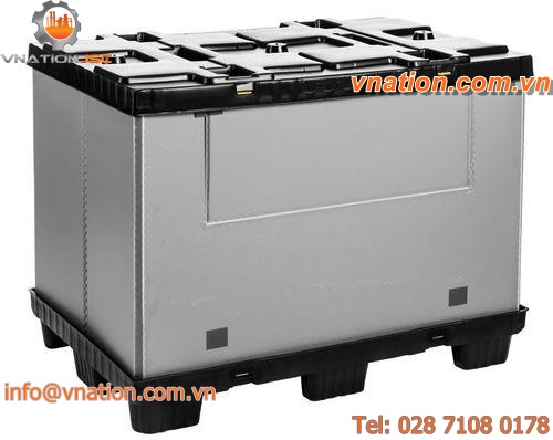 plastic pallet box / storage / folding / with lid