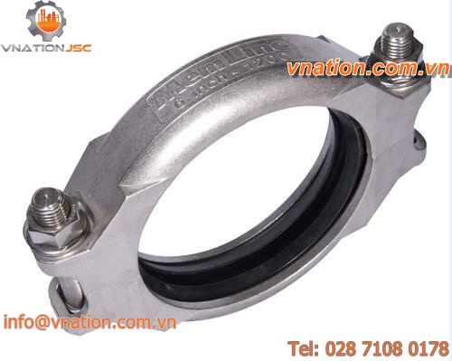 grooved fitting / round / stainless steel / for chemicals