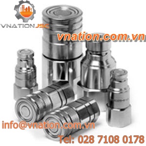 push-to-connect quick coupling / flat face / carbon steel / hydraulic