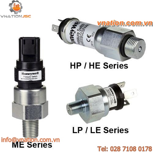 electromechanical pressure switch / for fluids / rugged