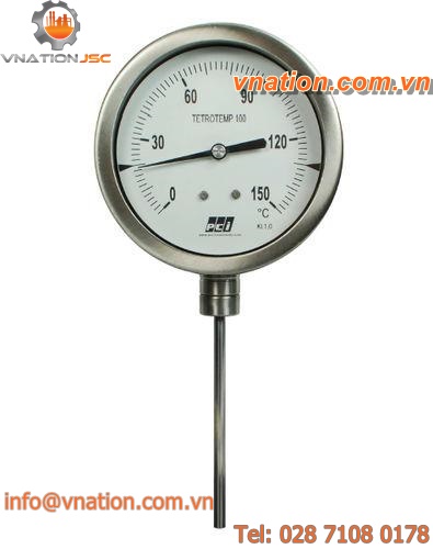 dial thermometer / bimetallic / insertion / industrial