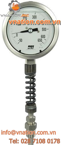 dial thermometer / stem type gas expansion / insertion / industrial