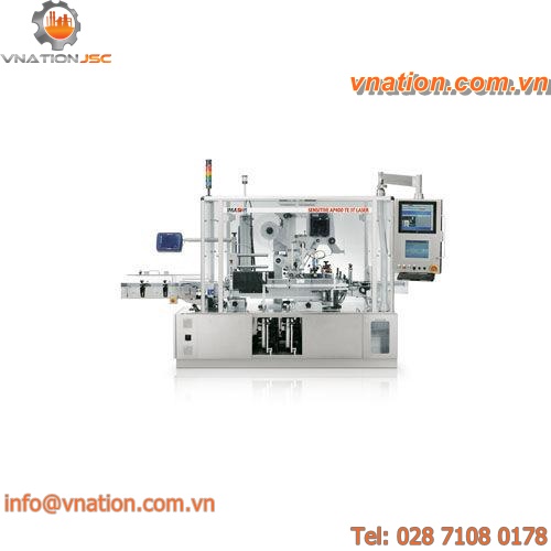 top labelling machine / linear / for self-adhesive labels / for cartons