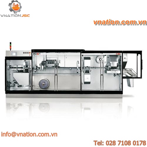 blister packaging machine / for vials / syringe / intermittent-motion