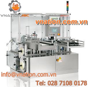 linear labelling machine / for self-adhesive labels / for pharmaceutical industry / automatic