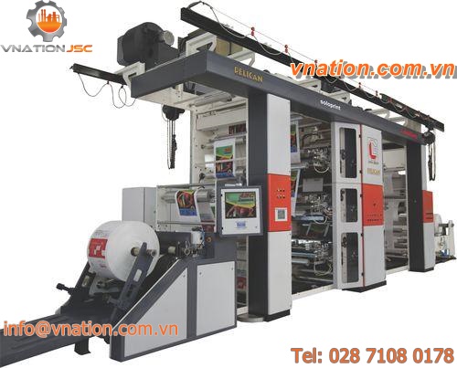 flexographic printing machine / six-color / for labels / for plastic film