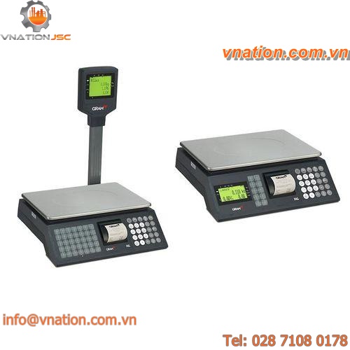 retail scales / with LCD display / with printer / food